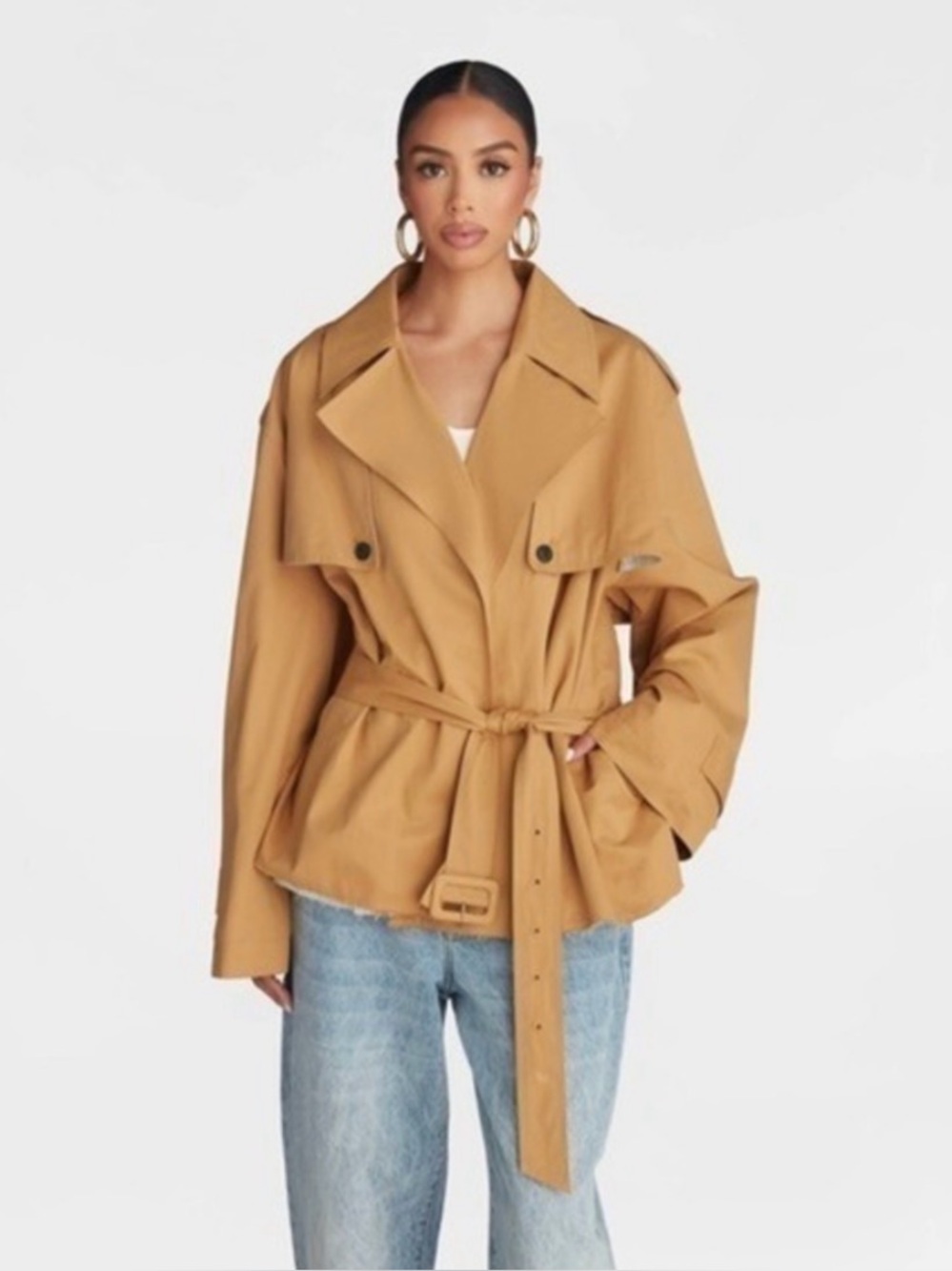 NWT KBB by Kahlana Tan Trench Jacket Size XL
